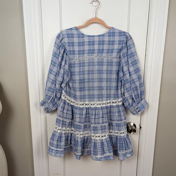 Free-people Women's Blue and White Blouse - Picture 3 of 8